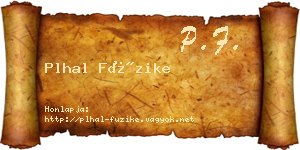 Plhal Füzike névjegykártya